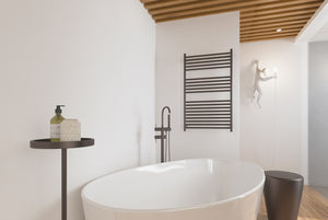 LINSOL ALLEGRA 19 BAR WIDE HEATED TOWEL RAIL GUN METAL 1200MM