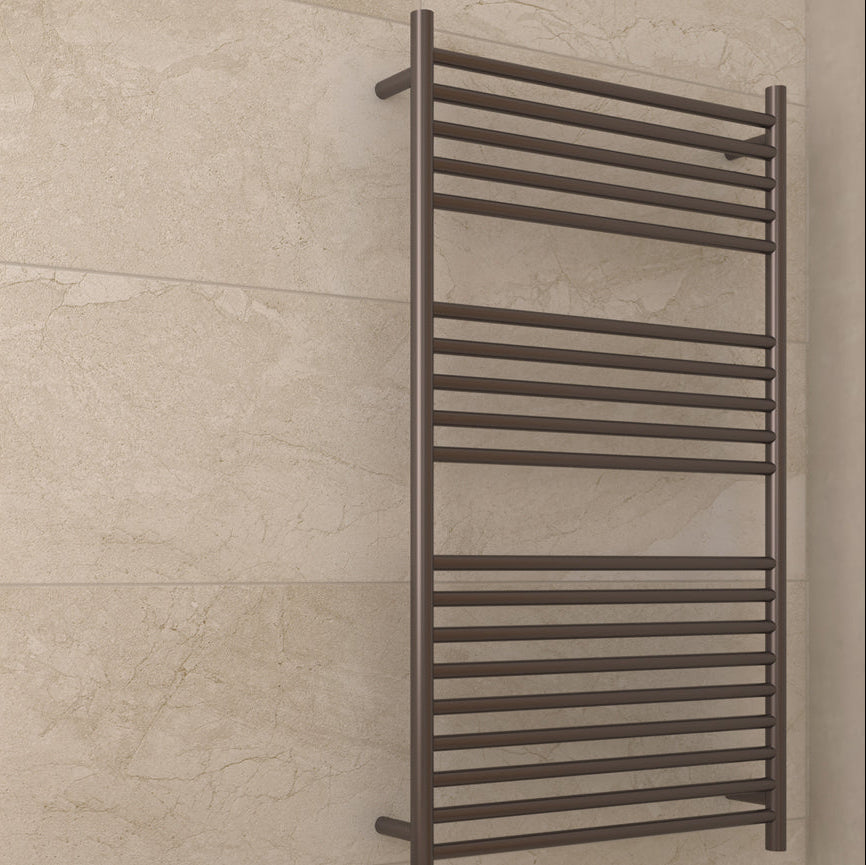 LINSOL ALLEGRA 19 BAR WIDE HEATED TOWEL RAIL GUN METAL 1200MM