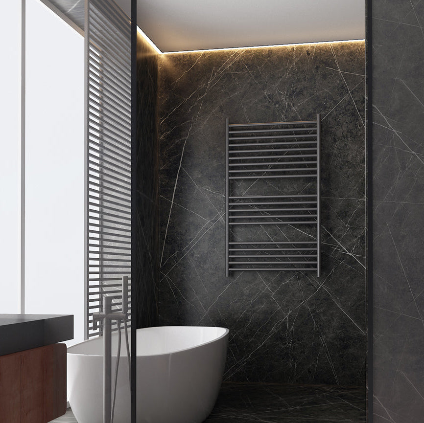 LINSOL ALLEGRA 19 BAR WIDE HEATED TOWEL RAIL MATTE BLACK 1200MM