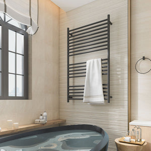 LINSOL ALLEGRA 19 BAR WIDE HEATED TOWEL RAIL MATTE BLACK 1200MM