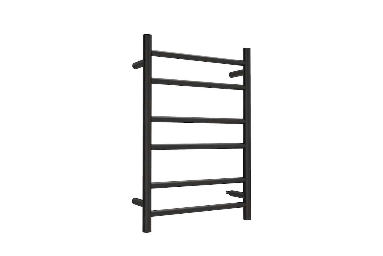 LINSOL ALLEGRA 6 BAR HEATED TOWEL RAIL MATTE BLACK 700MM