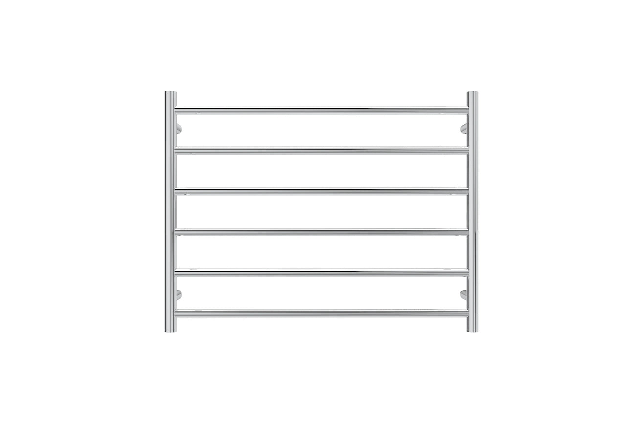LINSOL ALLEGRA 6 BAR WIDE HEATED TOWEL RAIL CHROME 650MM