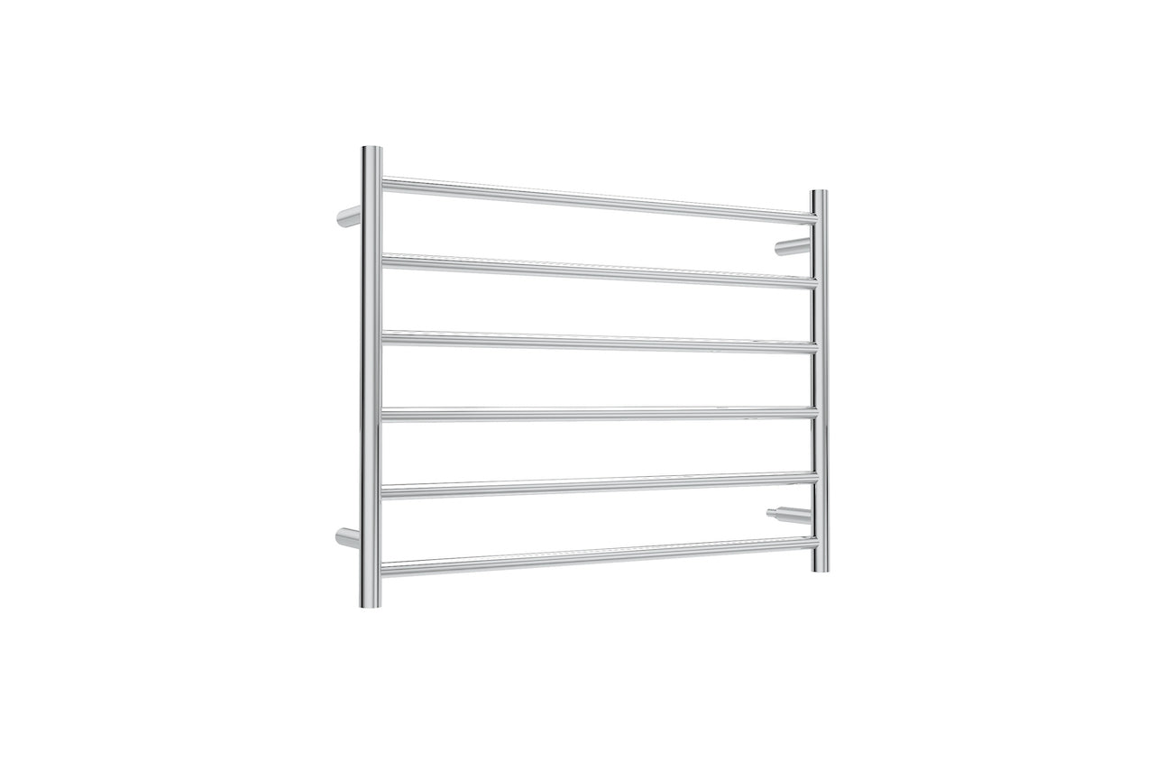 LINSOL ALLEGRA 6 BAR WIDE HEATED TOWEL RAIL CHROME 650MM