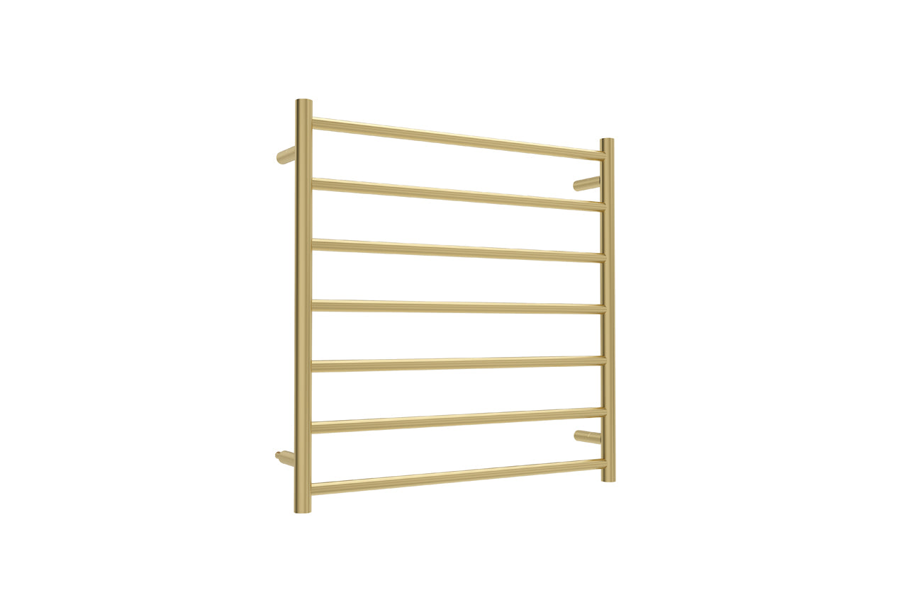 LINSOL ALLEGRA 7 BAR HEATED TOWEL RAIL BRUSHED BRASS 750MM
