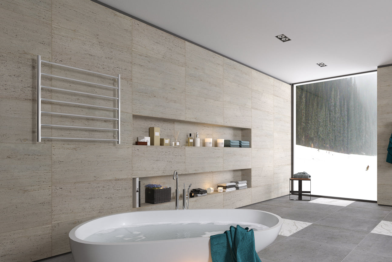 LINSOL ALLEGRA 7 BAR HEATED TOWEL RAIL CHROME 750MM