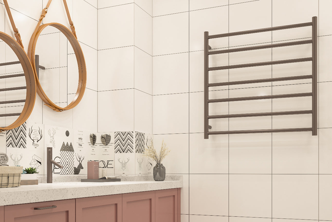 LINSOL ALLEGRA 7 BAR HEATED TOWEL RAIL GUN METAL 750MM