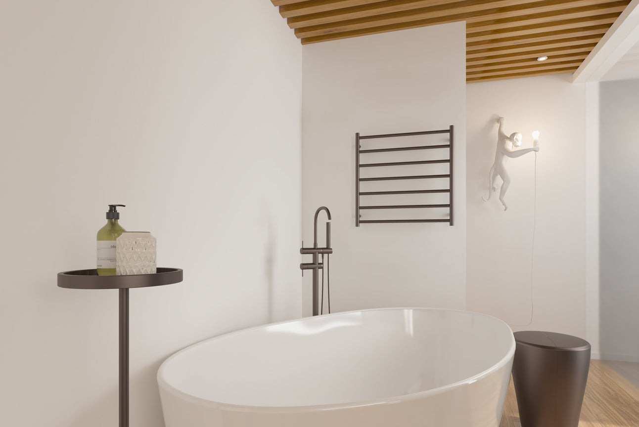 LINSOL ALLEGRA 7 BAR HEATED TOWEL RAIL GUN METAL 750MM