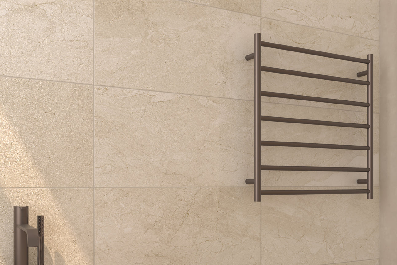 LINSOL ALLEGRA 7 BAR HEATED TOWEL RAIL GUN METAL 750MM