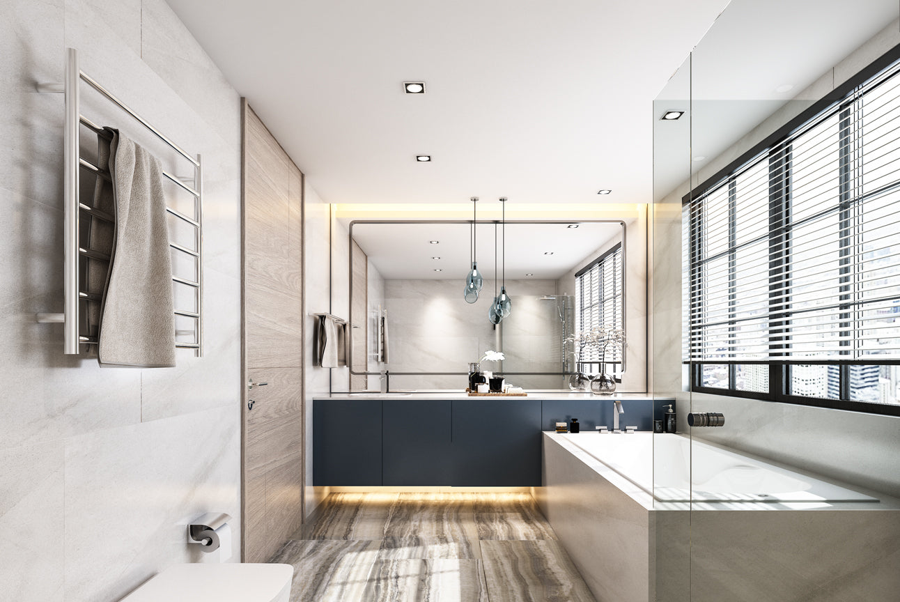 LINSOL ALLEGRA 7 BAR HEATED TOWEL RAIL CHROME 750MM