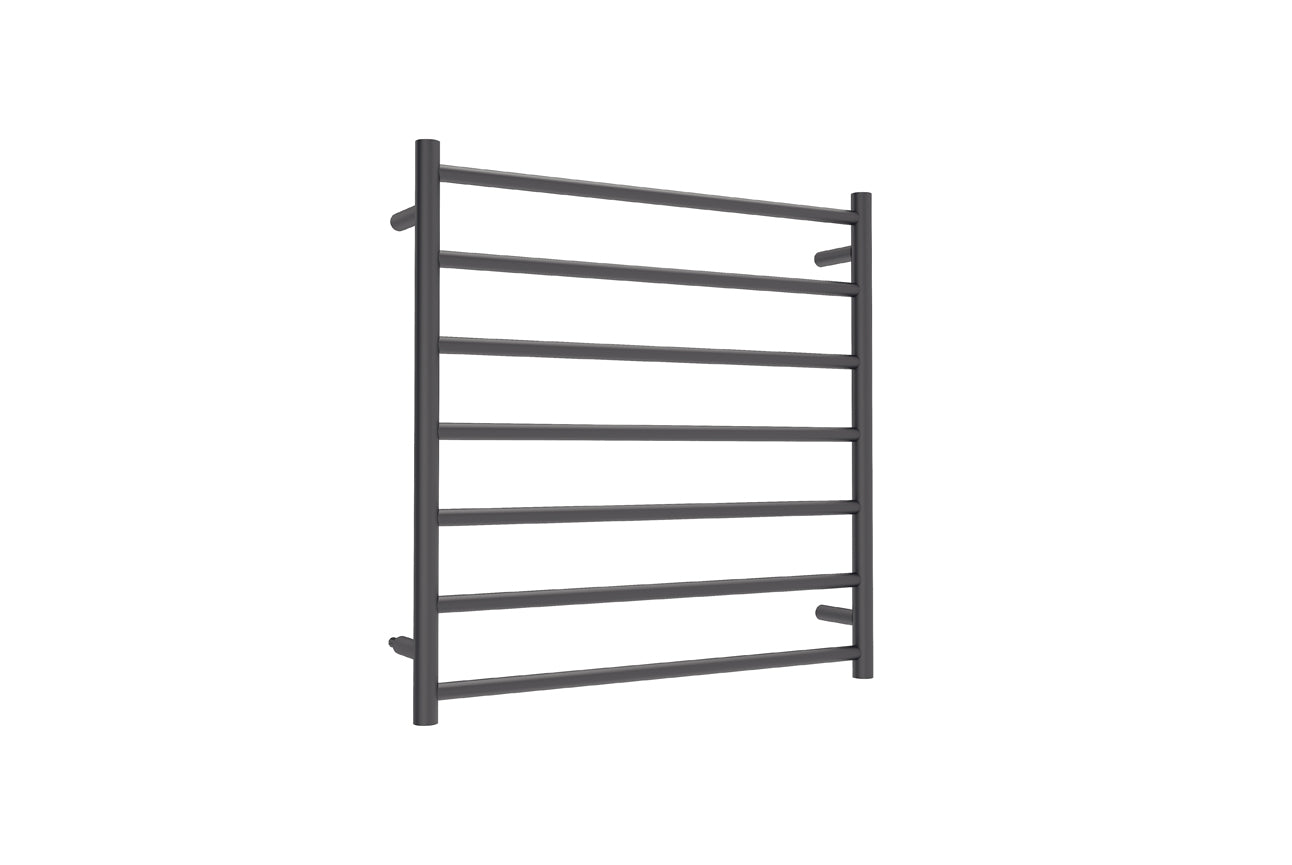 LINSOL ALLEGRA 7 BAR HEATED TOWEL RAIL MATTE BLACK 750MM