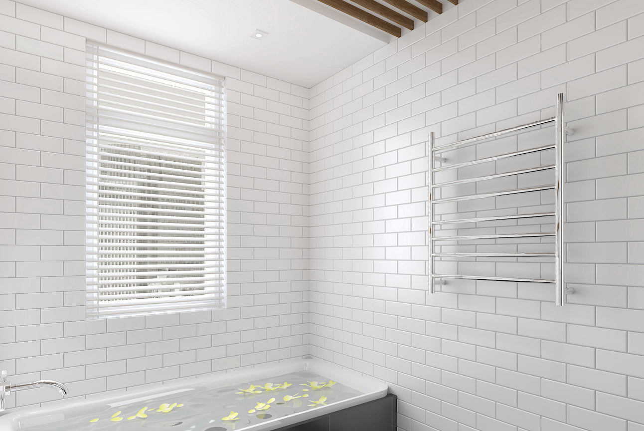 LINSOL ALLEGRA 8 BAR HEATED TOWEL RAIL CHROME 800MM