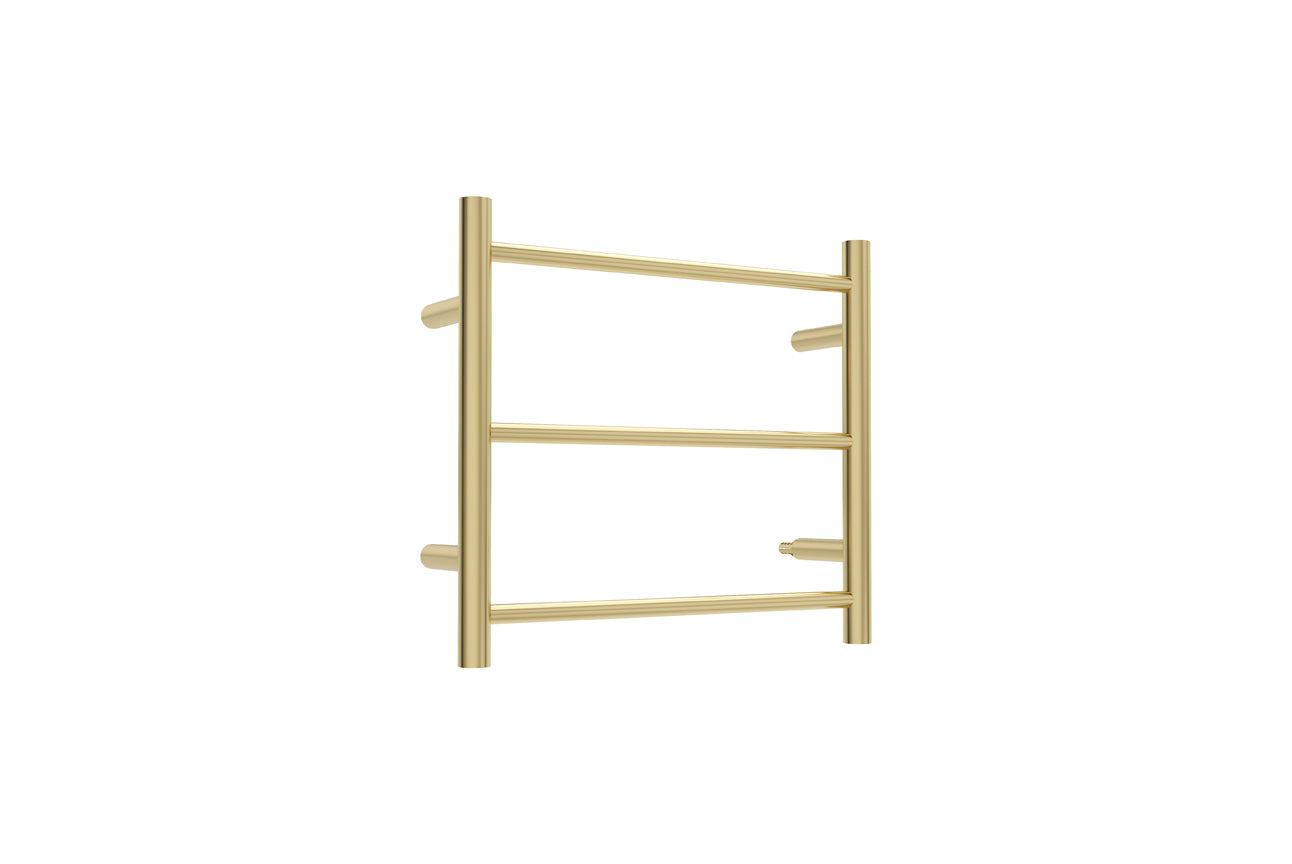 LINSOL AVID 3 BAR HEATED TOWEL RAIL BRUSHED BRASS 450MM