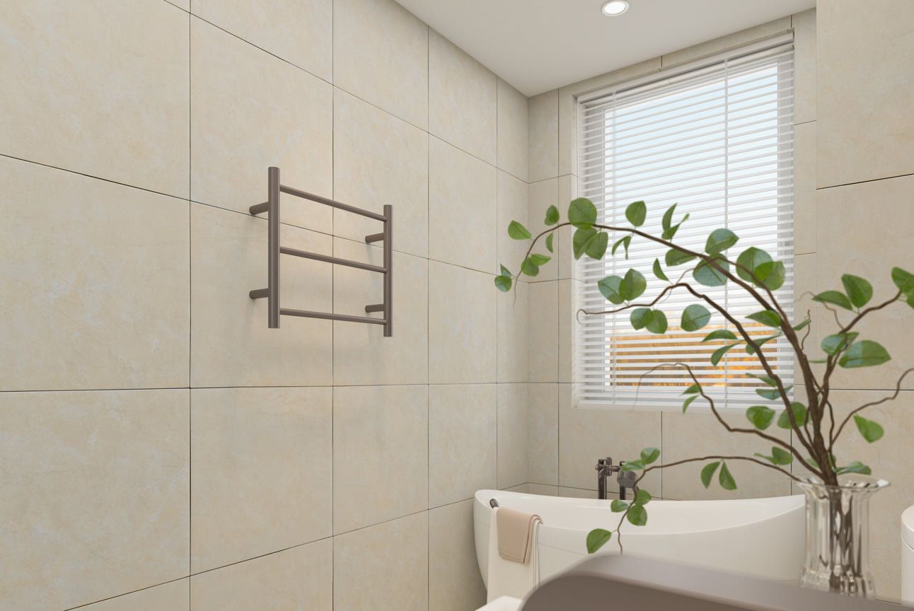 LINSOL AVID 3 BAR HEATED TOWEL RAIL GUN METAL 450MM