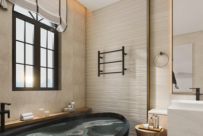 LINSOL AVID 3 BAR HEATED TOWEL RAIL MATTE BLACK 450MM