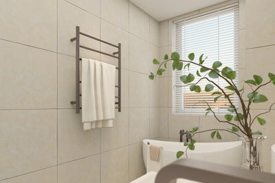 LINSOL AVID 6 BAR HEATED TOWEL RAIL GUN METAL 800MM