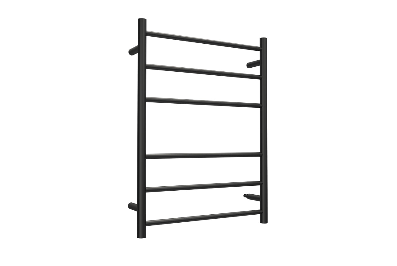 LINSOL AVID 6 BAR HEATED TOWEL RAIL MATTE BLACK 800MM
