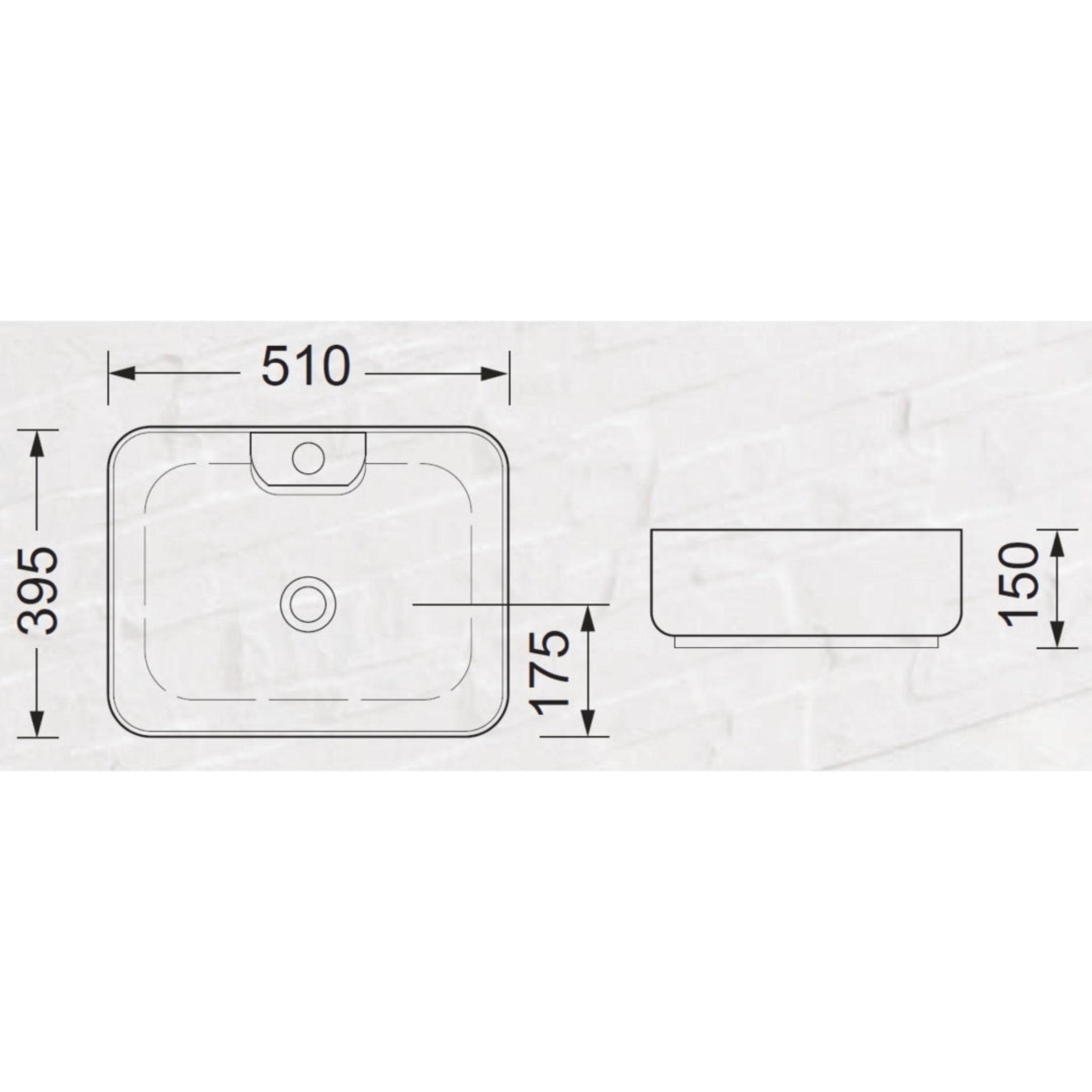 BTH POLAR ABOVE COUNTER CERAMIC ARTISTIC BASIN WHITE 510MM