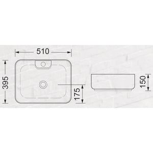 BTH POLAR ABOVE COUNTER CERAMIC ARTISTIC BASIN WHITE 510MM
