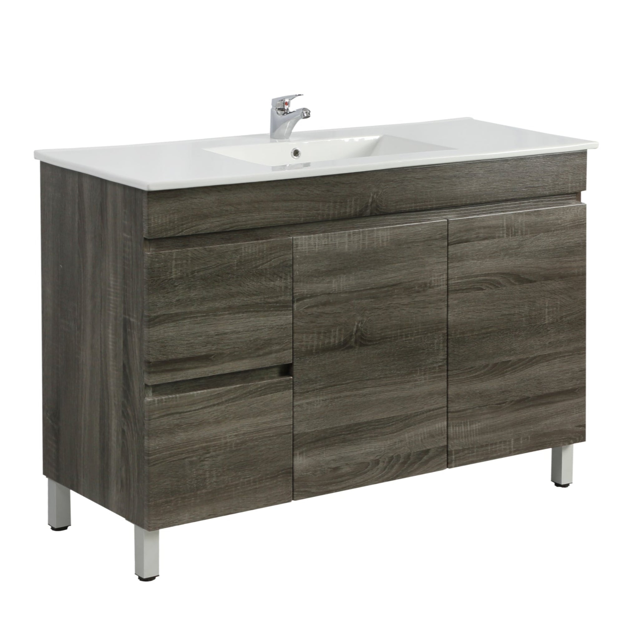 POSEIDON BERGE DARK GREY 1200MM FLOOR STANDING VANITY (AVAILABLE IN LEFT HAND DRAWER AND RIGHT HAND DRAWER)