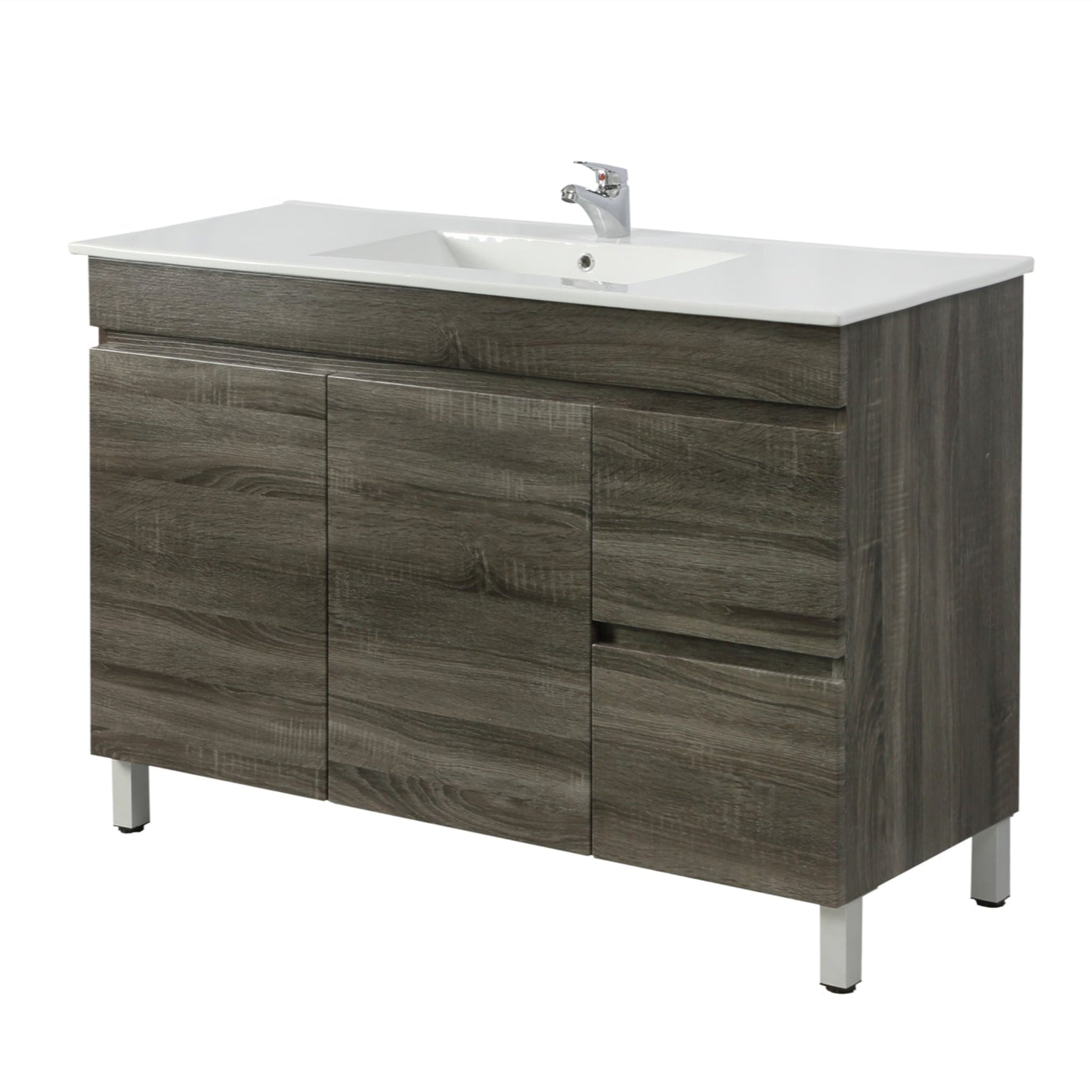POSEIDON BERGE DARK GREY 1200MM FLOOR STANDING VANITY (AVAILABLE IN LEFT HAND DRAWER AND RIGHT HAND DRAWER)