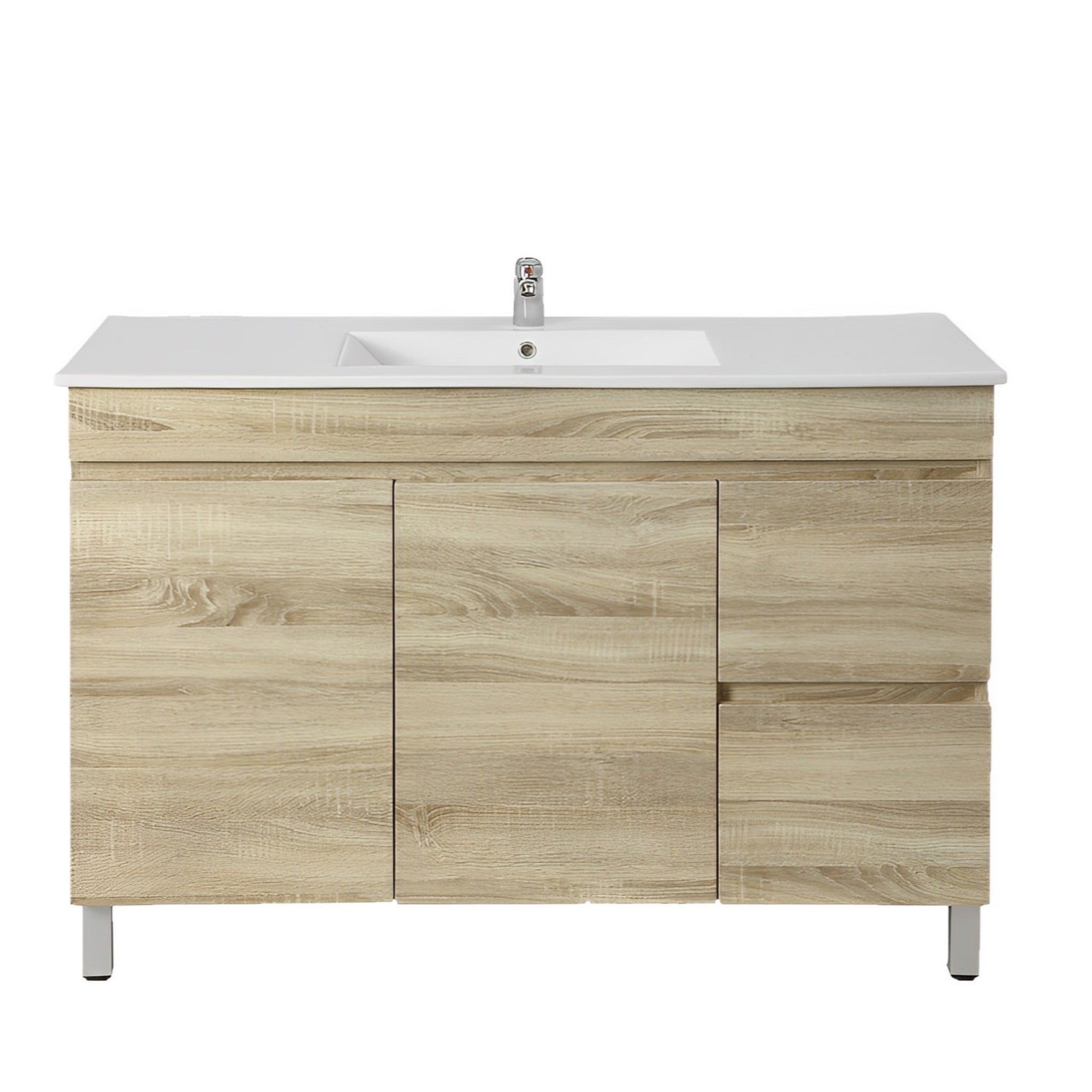 POSEIDON BERGE WHITE OAK 1200MM FLOOR STANDING VANITY (AVAILABLE IN LEFT HAND DRAWER AND RIGHT HAND DRAWER)