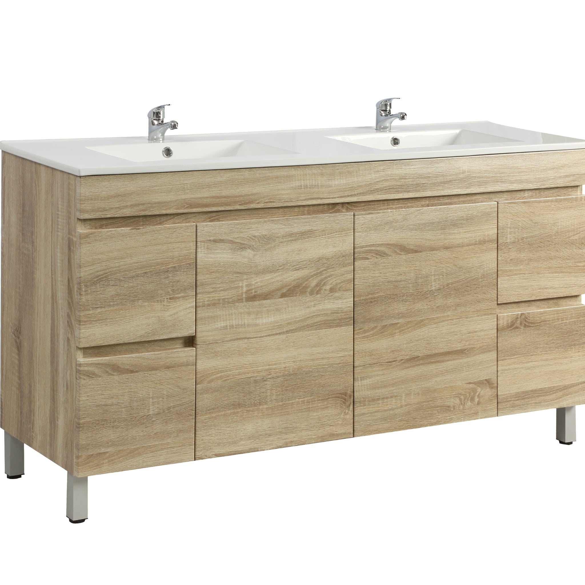 POSEIDON BERGE WHITE OAK FLOOR STANDING VANITY 1500MM