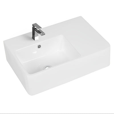 POSEIDON WALL HUNG BASIN GLOSS WHITE 600MM