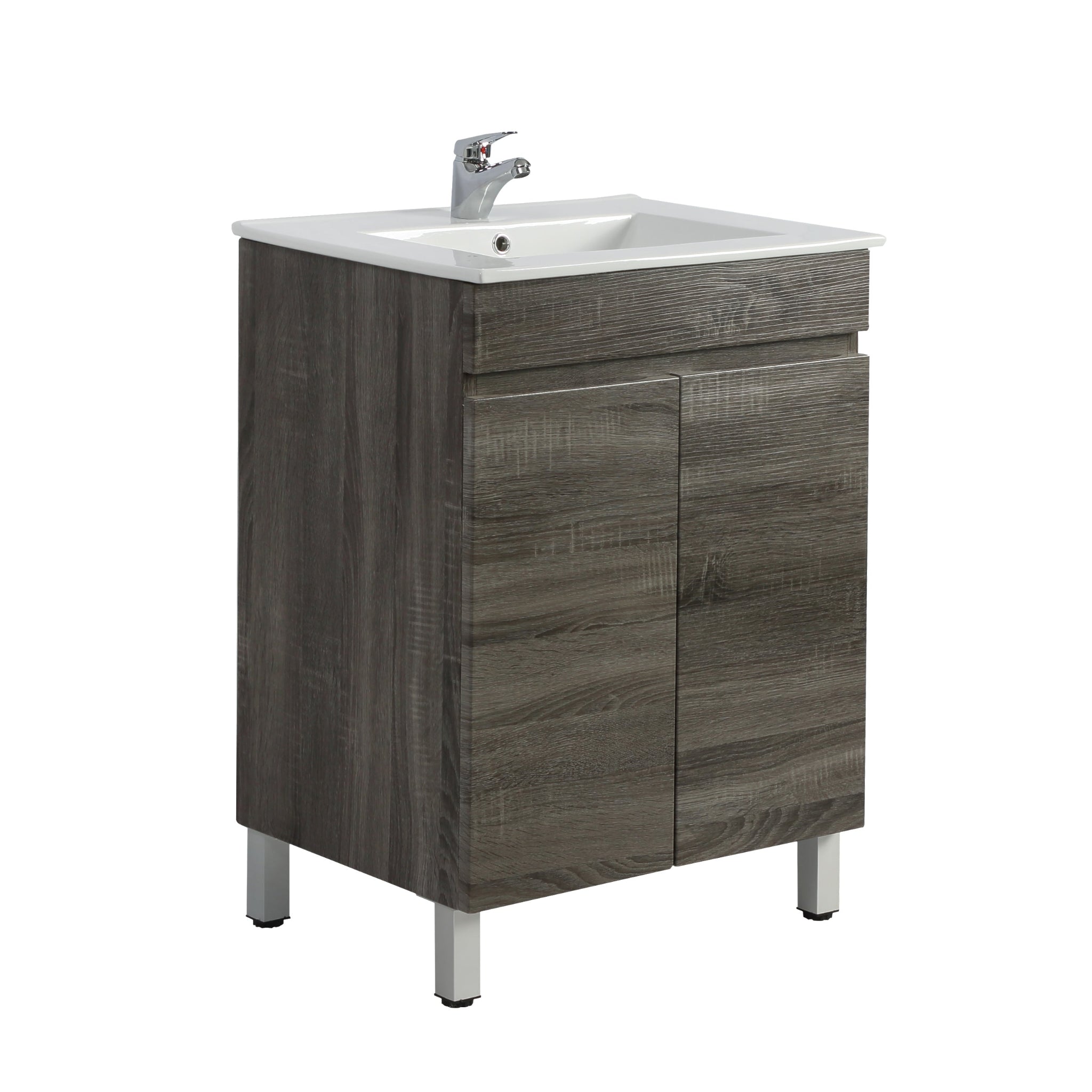 POSEIDON BERGE DARK GREY 600MM FLOOR STANDING VANITY