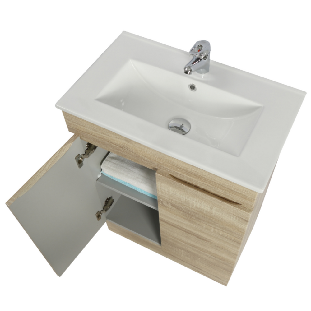 POSEIDON BERGE WHITE OAK 600MM FLOOR STANDING VANITY