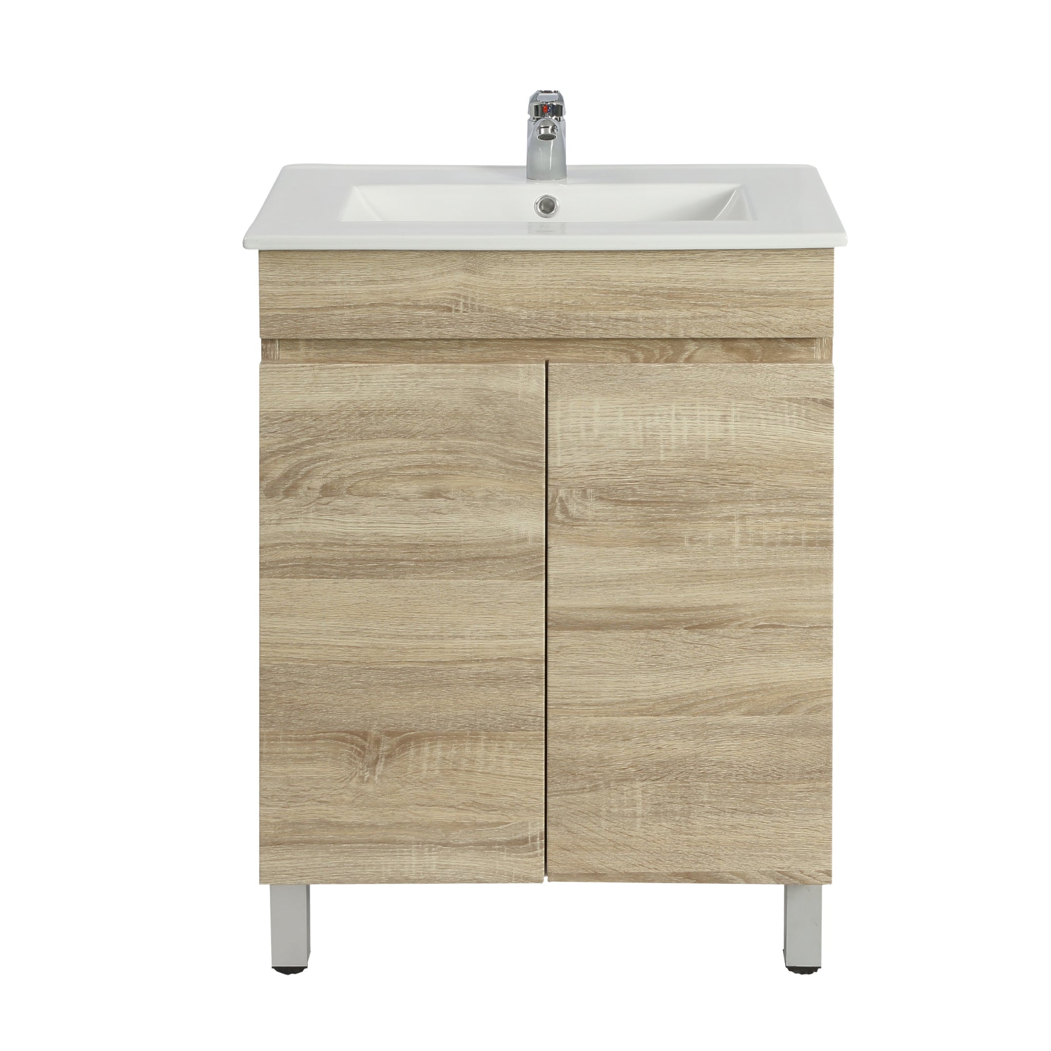 POSEIDON BERGE WHITE OAK 600MM FLOOR STANDING VANITY