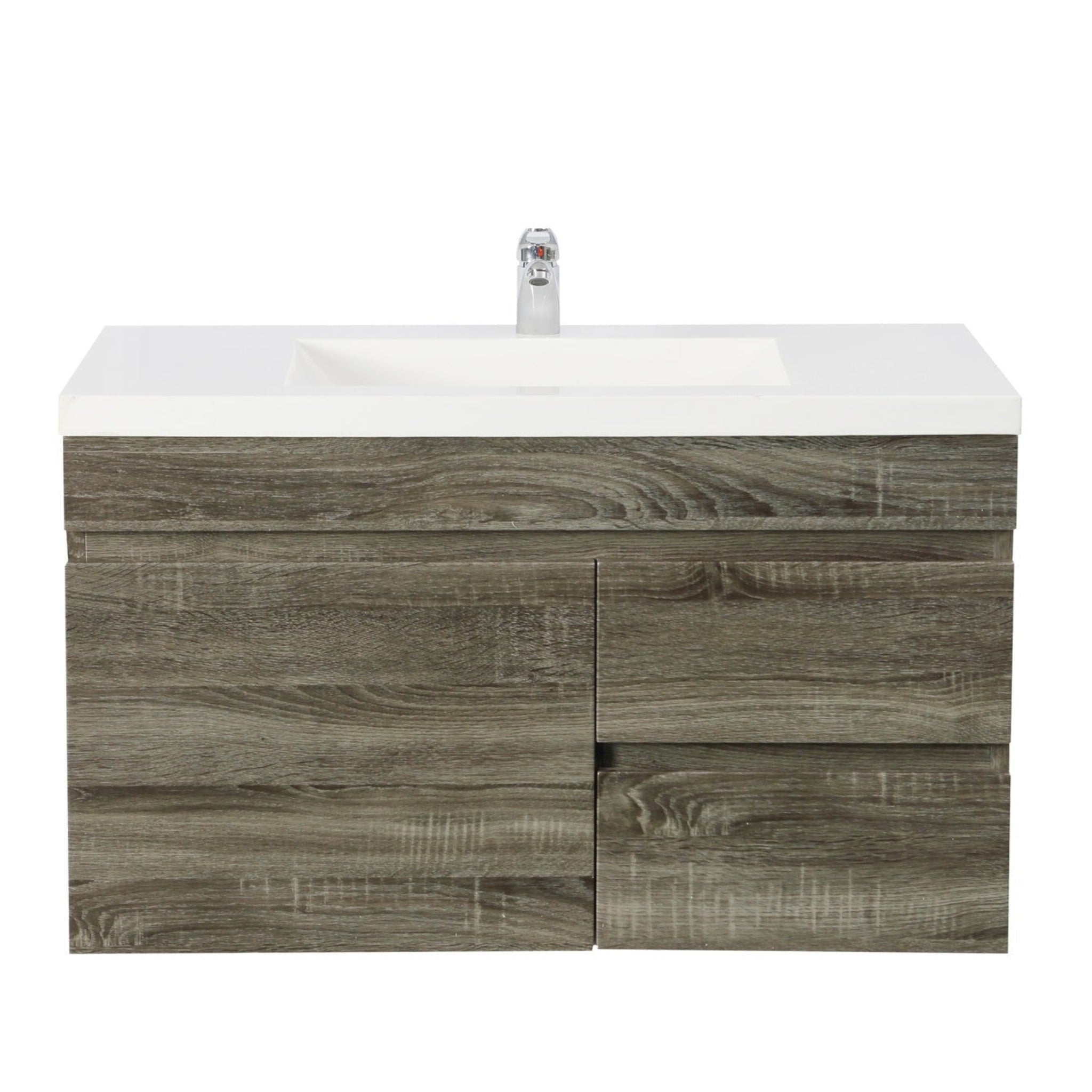 POSEIDON DARK GREY 750MM WALL HUNG VANITY (AVAILABLE IN LEFT HAND DRAWER AND RIGHT HAND DRAWER)