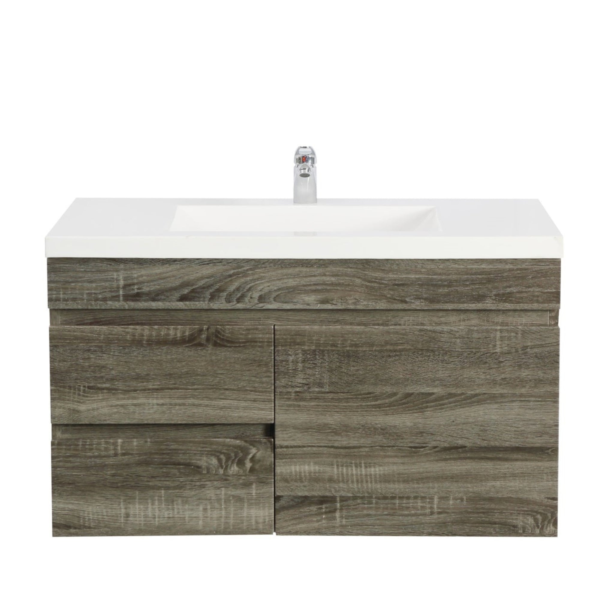 POSEIDON DARK GREY 750MM WALL HUNG VANITY (AVAILABLE IN LEFT HAND DRAWER AND RIGHT HAND DRAWER)