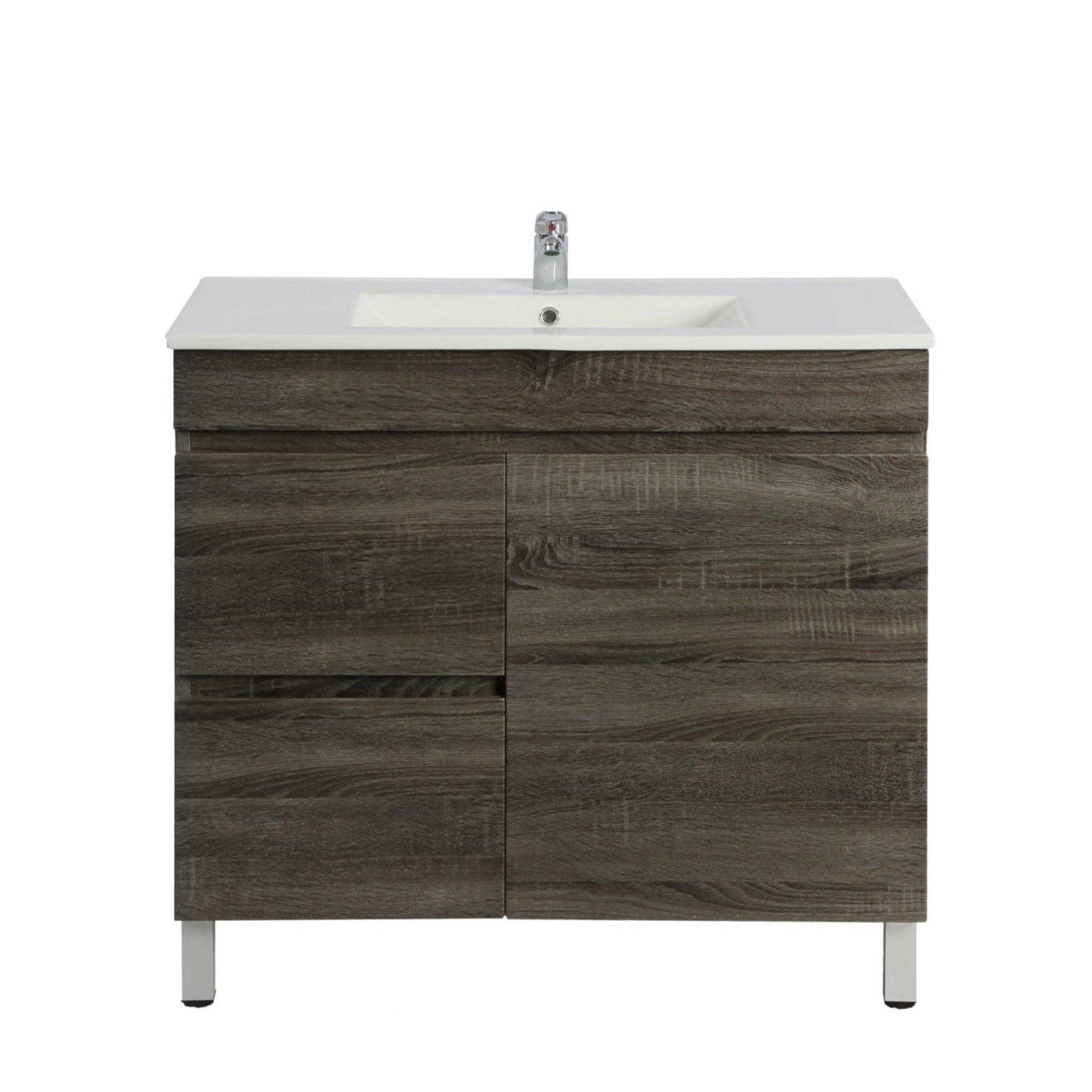 POSEIDON BERGE DARK GREY 900MM FLOOR STANDING VANITY (AVAILABLE IN LEFT HAND DRAWER AND RIGHT HAND DRAWER)