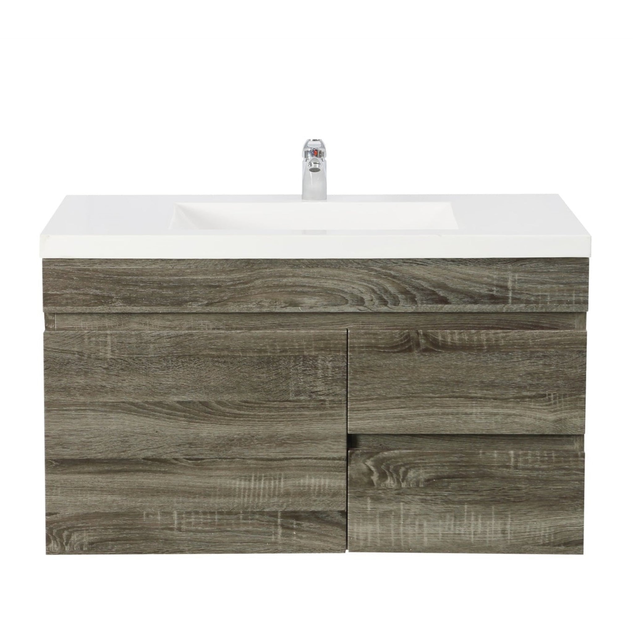 POSEIDON DARK GREY 900MM SINGLE BOWL WALL HUNG VANITY (AVAILABLE IN LEFT HAND DRAWER AND RIGHT HAND DRAWER)