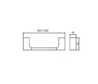 HELLYCAR KELLY SINGLE NON-HEATED TOWEL RAIL 600MM AND 800MM CHROME