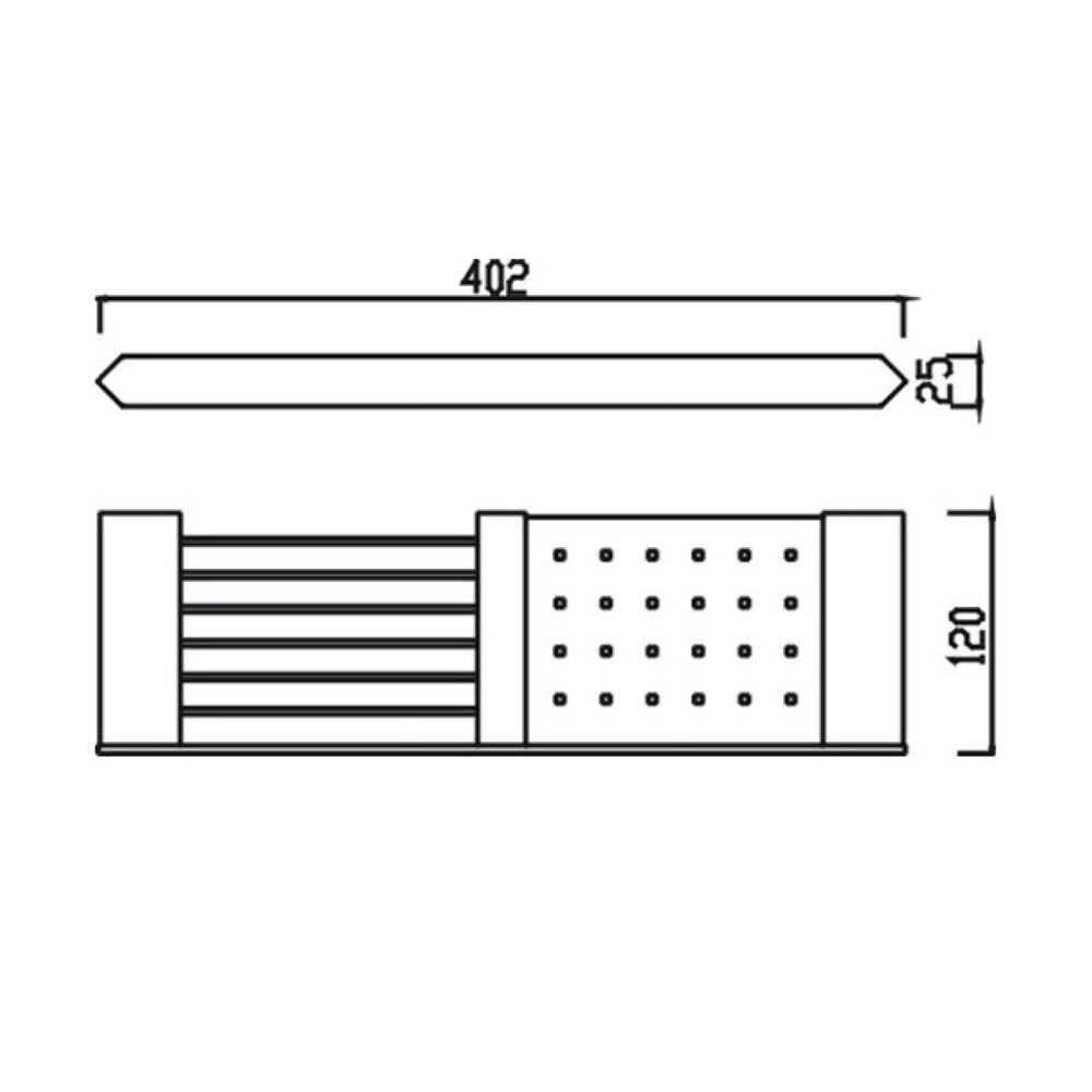 HELLYCAR VERGE DOUBLE SHELF CHROME