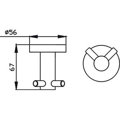 HELLYCAR IDEAL DOUBLE ROBE HOOK BRUSHED GUN METAL