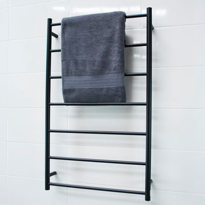 RADIANT HEATING 7-BARS ROUND NON-HEATED TOWEL RAIL MATTE BLACK 700MM
