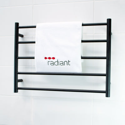 RADIANT HEATING 5-BARS ROUND NON-HEATED TOWEL RAIL MATTE BLACK 750MM
