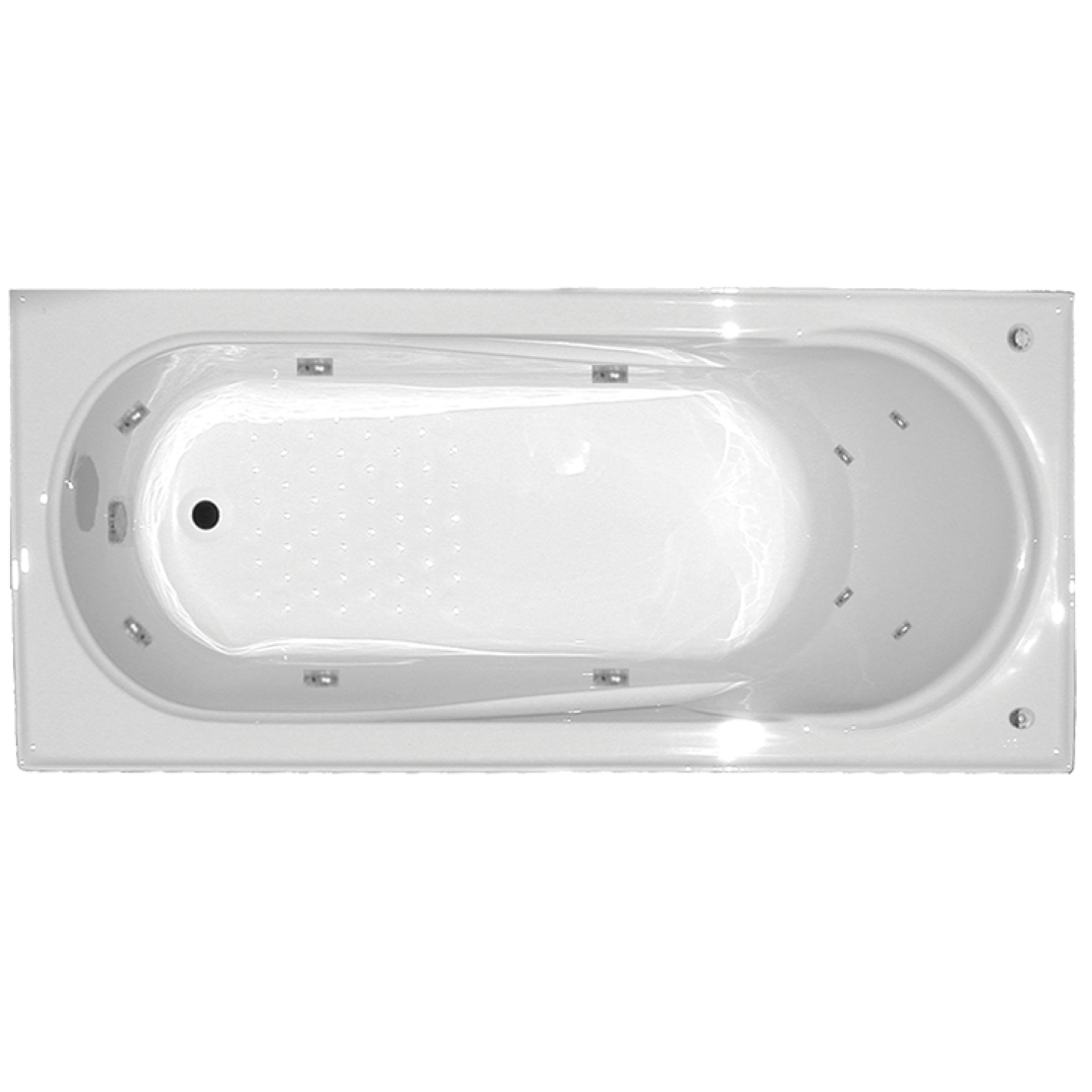 BROADWAY ALLURA SPA BATH GLOSS WHITE 1800MM WITH DIFFERENT JET CONFIGURATIONS