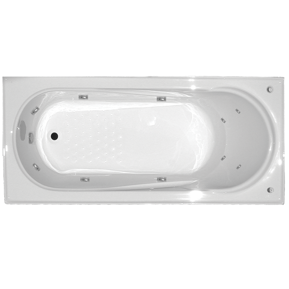 BROADWAY ALLURA SPA BATH GLOSS WHITE 1800MM WITH DIFFERENT JET CONFIGURATIONS