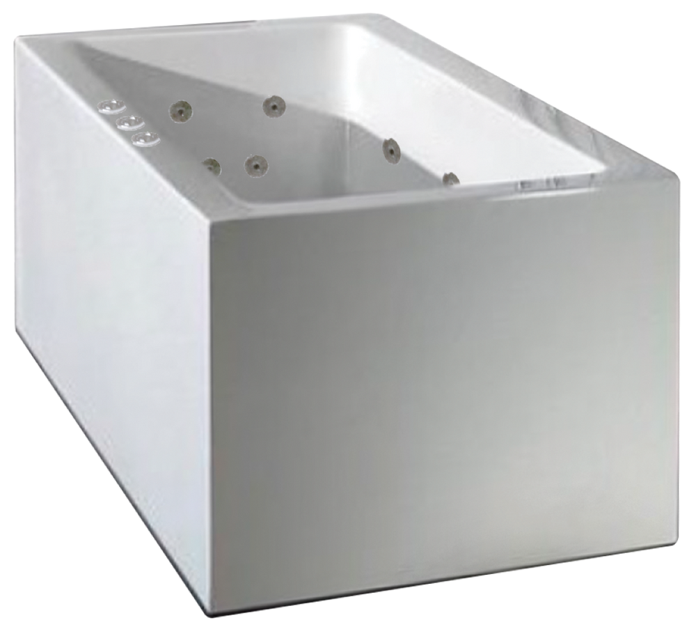 BROADWAY ATAUD FREESTANDING SPA BATH GLOSS WHITE (AVAILABLE IN 1520MM AND 1700MM) WITH 12-JETS