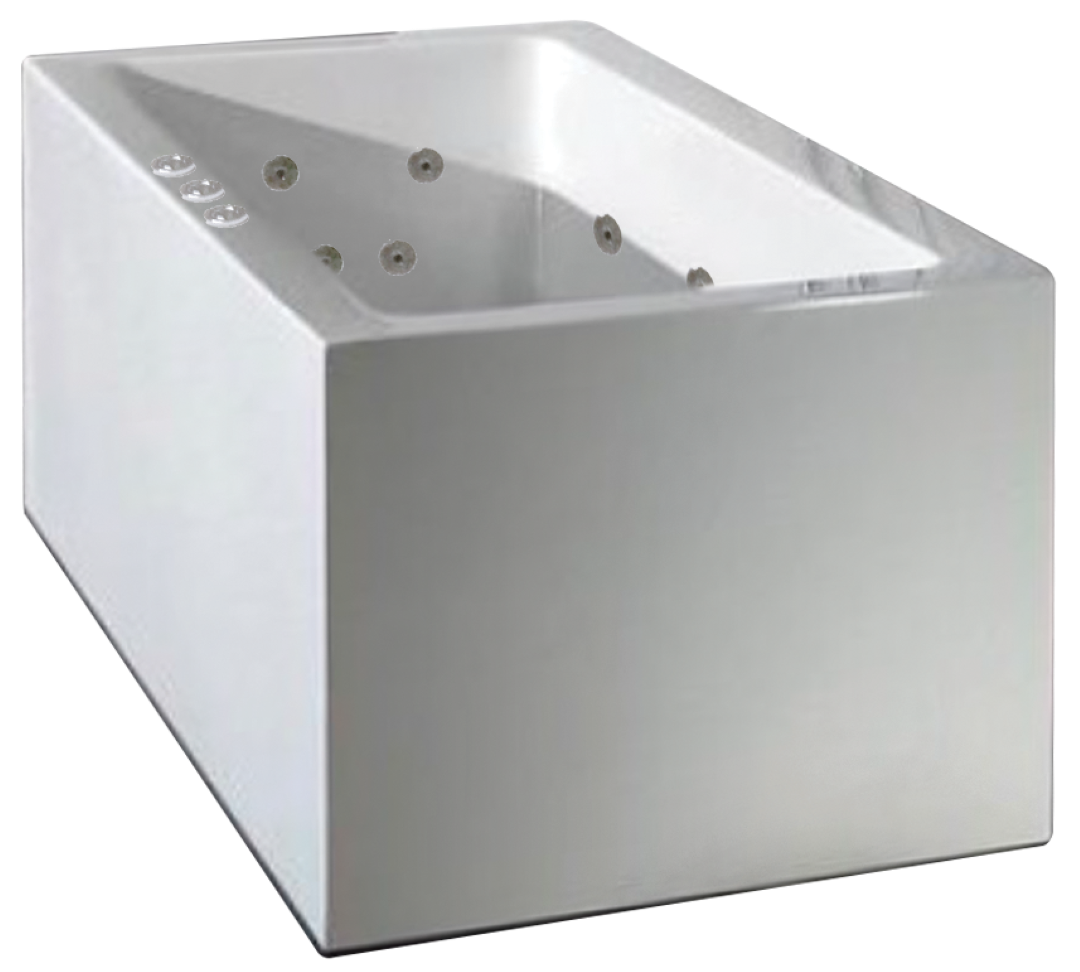 BROADWAY ATAUD FREE STANDING SPA BATH GLOSS WHITE (AVAILABLE IN 1520MM AND 1700MM) WITH 12-JETS