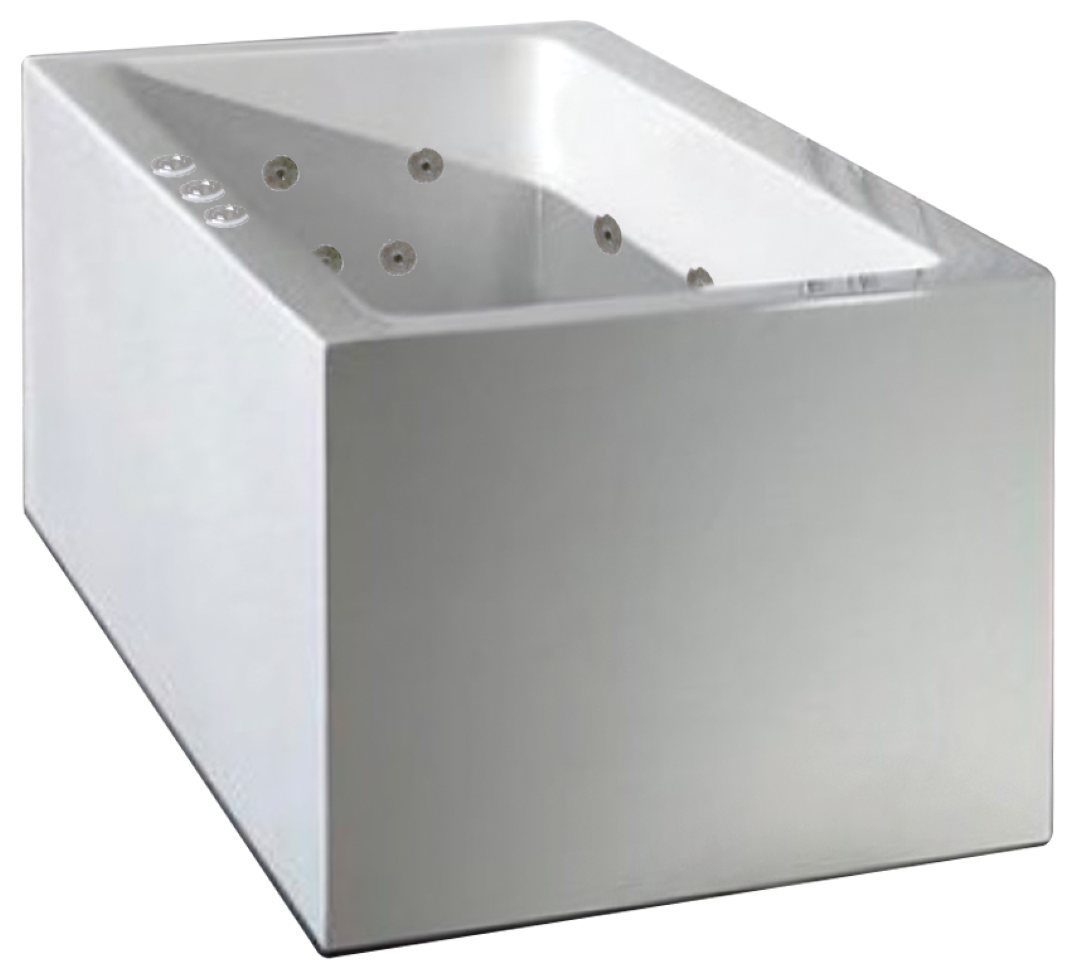 BROADWAY ATAUD FREESTANDING SPA BATH GLOSS WHITE (AVAILABLE IN 1520MM AND 1700MM) WITH 12-JETS