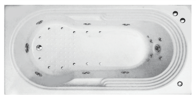 BROADWAY DISTINCTO SPA BATHTUB GLOSS WHITE 1780MM WITH 11-JETS