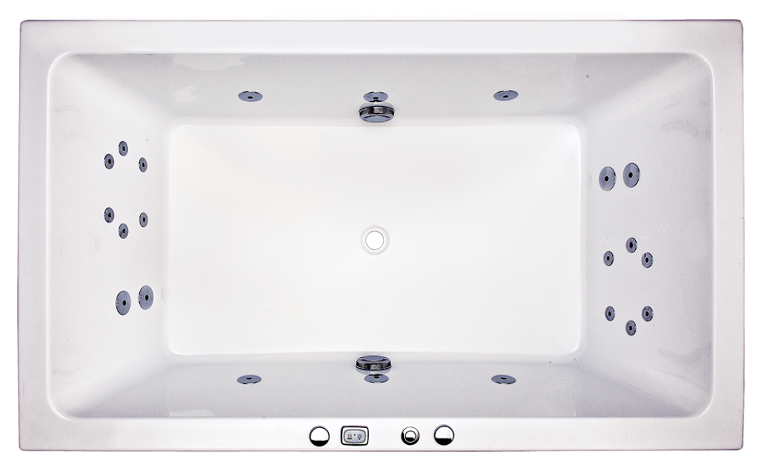 BROADWAY QUADRATO SPA BATHTUB GLOSS WHITE 1800MM WITH 22-JETS
