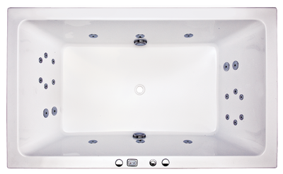 BROADWAY QUADRATO SPA BATHTUB GLOSS WHITE 1800MM WITH 22-JETS
