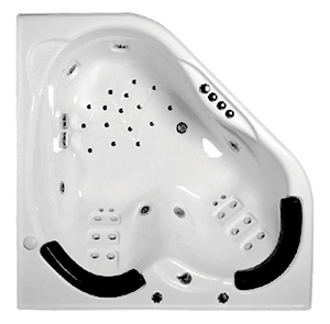 BROADWAY SAPPHIRA CORNER SPA BATHTUB WHITE 1500MM WITH 18-JETS