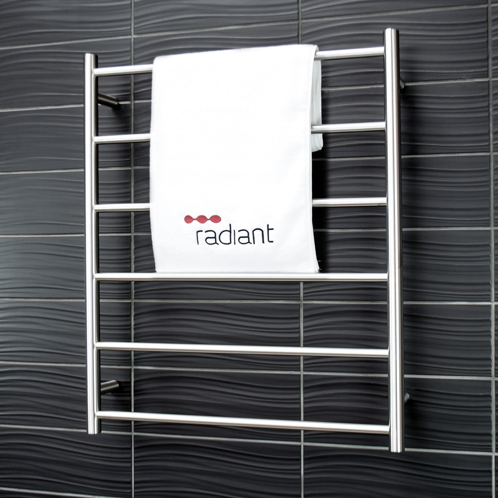 RADIANT HEATING 6-BARS ROUND NON-HEATED TOWEL RAIL BRUSHED SATIN 700MM