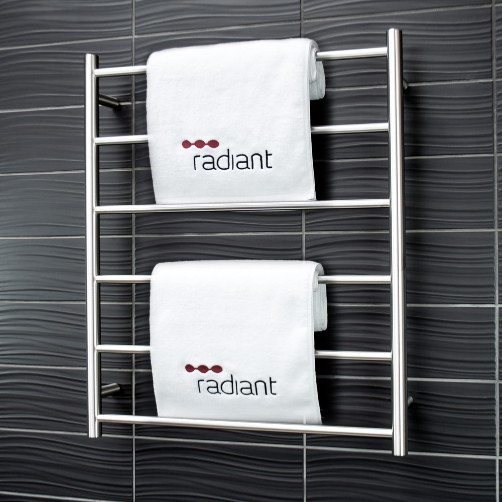 RADIANT HEATING 6-BARS ROUND NON-HEATED TOWEL RAIL BRUSHED SATIN 700MM